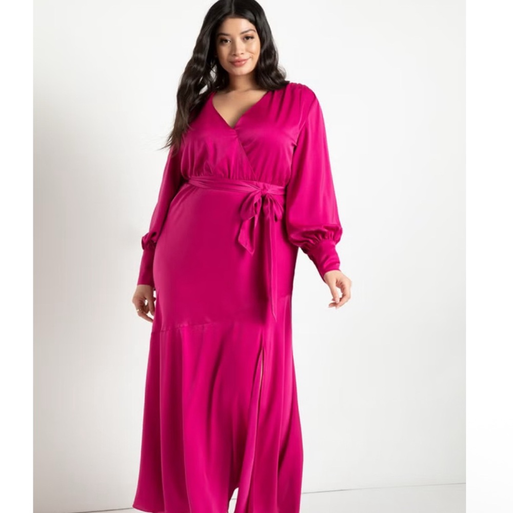 Eloquii Women's Maxi Dress in Vibrant Pink